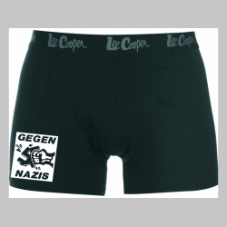 Gegen Nazis čierne trenírky BOXER s tlačeným logom,  top kvalita 95%bavlna 5%elastan